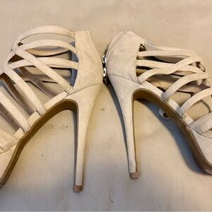 JustFab natural suede Strappy Heels